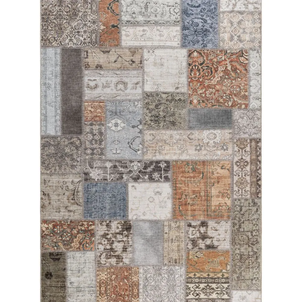 Matto Benina Patchwork ruskea monivärinen