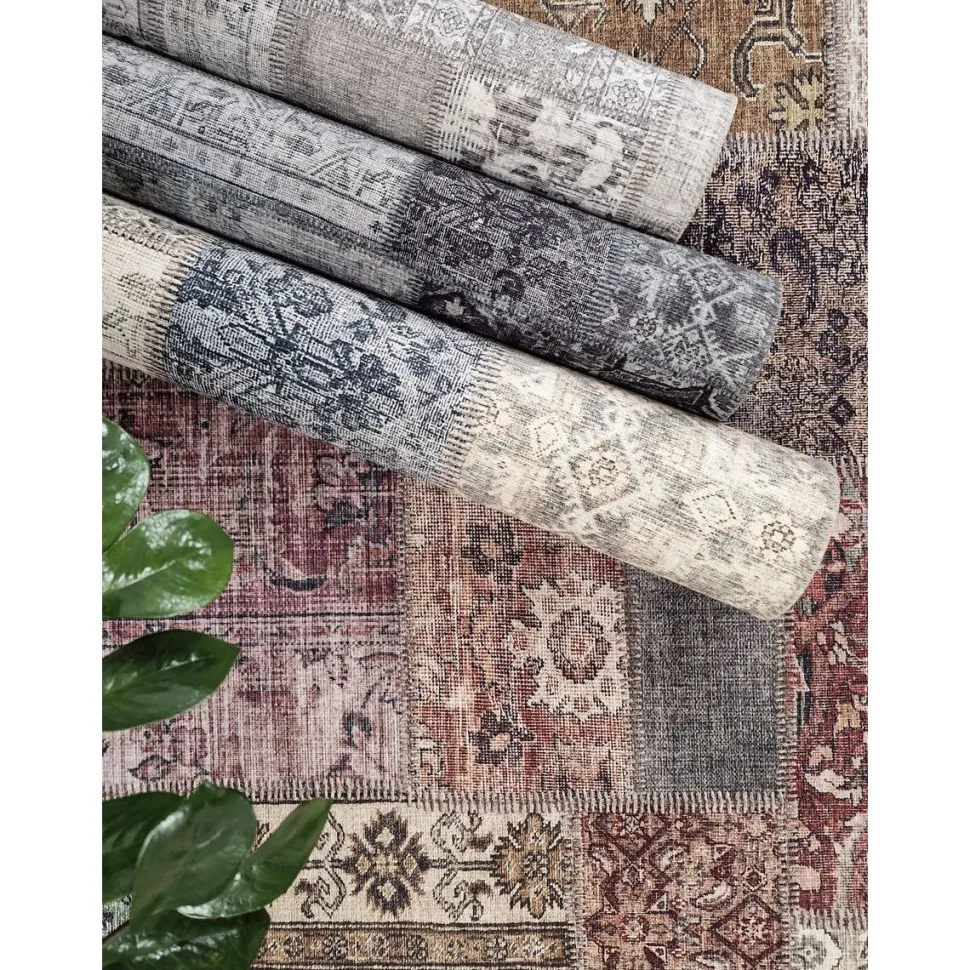 Matto Benina Patchwork ruskea monivärinen