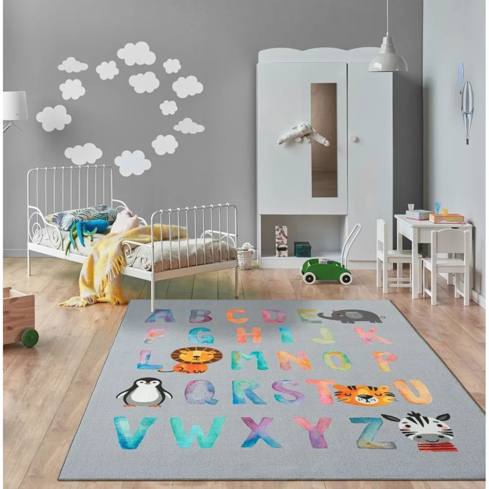 Matto Benina Play Alfabet 80x150cm harmaa
