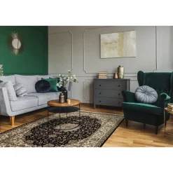 Matto Benina Teheran Medallion 67x120cm musta