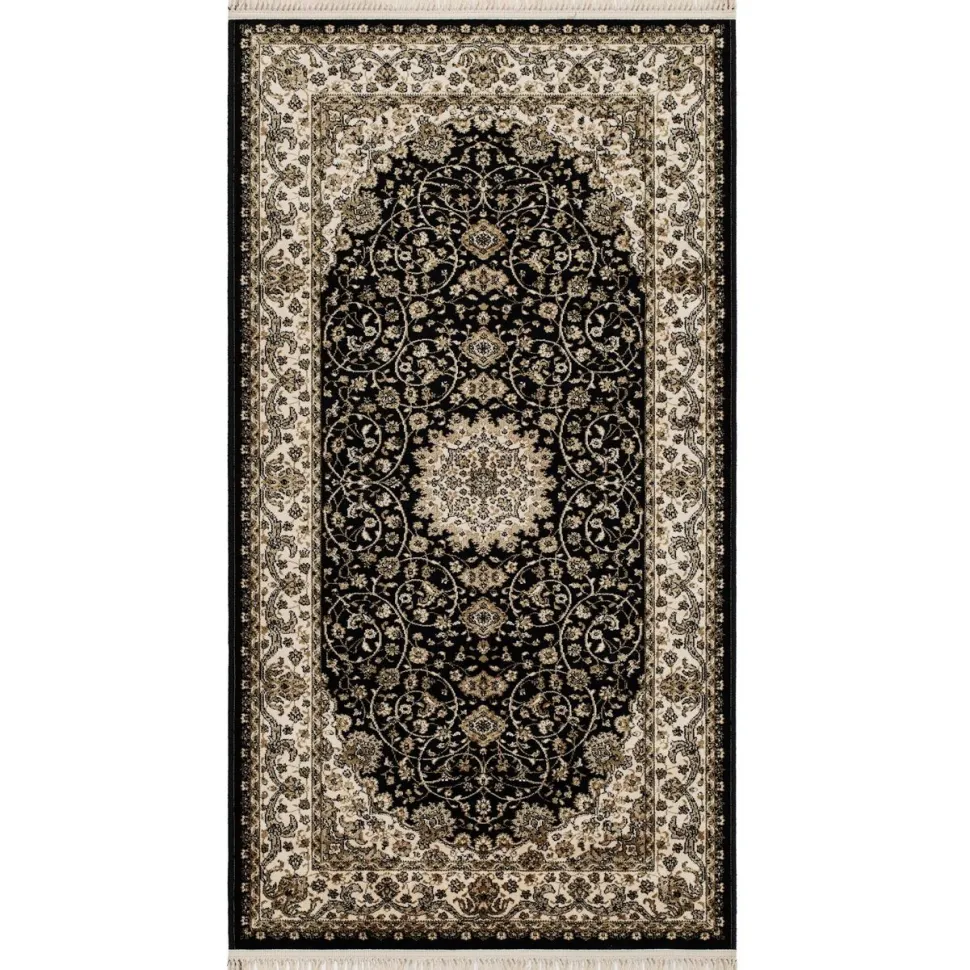 Matto Benina Teheran Medallion 67x120cm musta