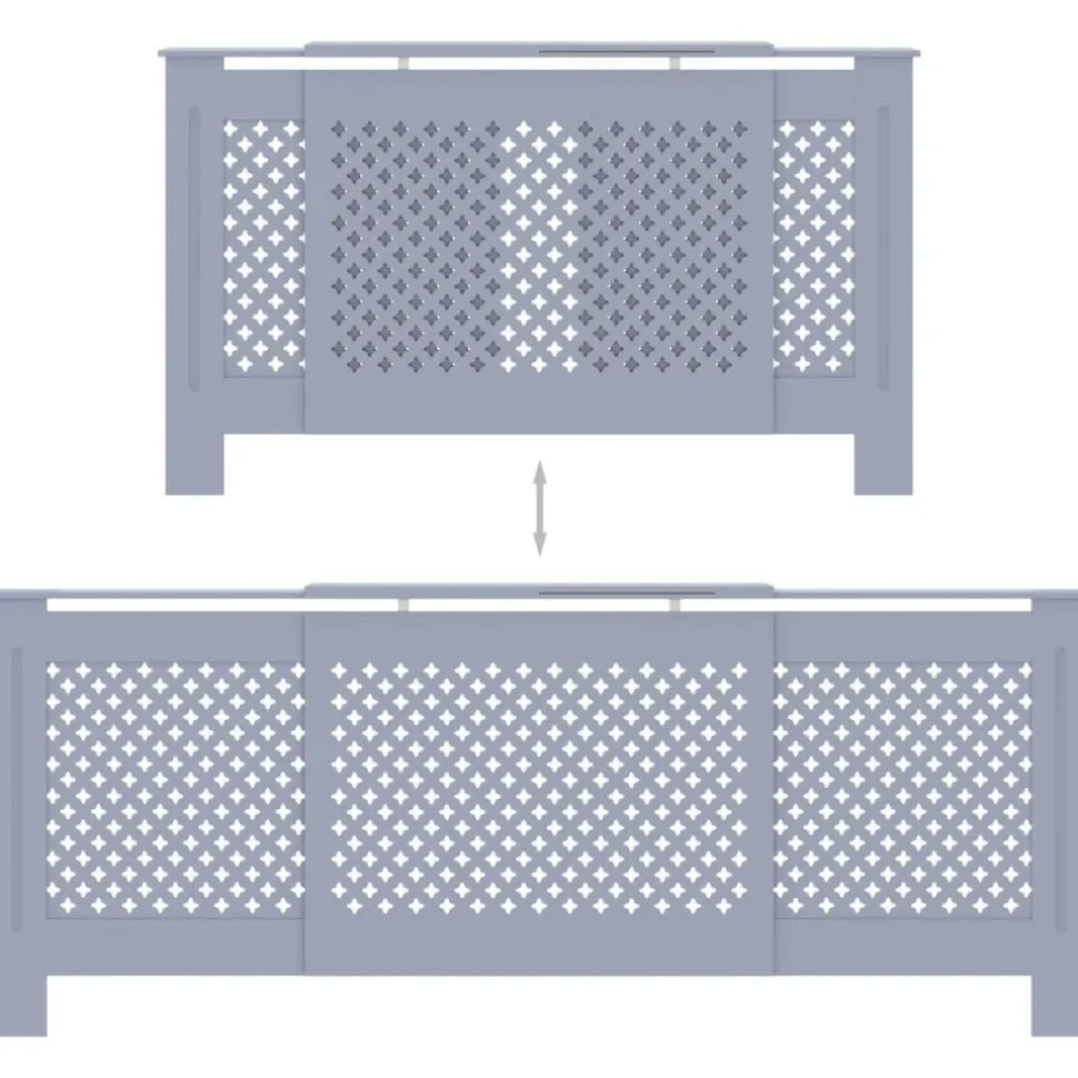 Mdf lämpöpatterin suoja harmaa 205 cm