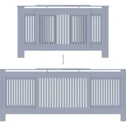 Mdf lämpöpatterin suoja harmaa 205cm