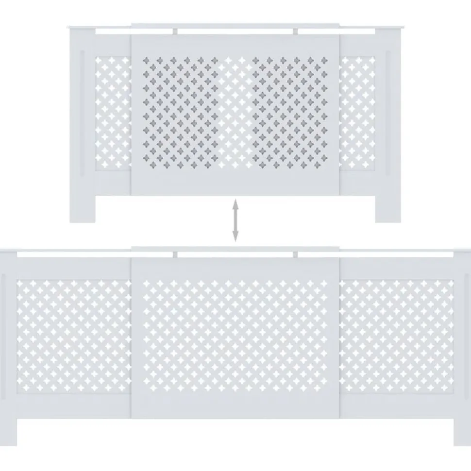 Mdf lämpöpatterin suoja valkoinen 205 cm