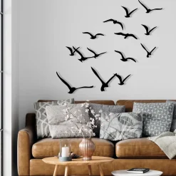 Metallinen seinäkoriste Linento Migration, musta