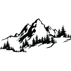 Metallinen seinäkoriste Linento Mountain 3, musta