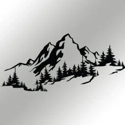 Metallinen seinäkoriste Linento Mountain 3, musta