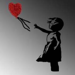 Metallinen seinäkoriste Linento Banksy 13-1, punainen/musta