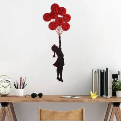 Metallinen seinäkoriste Linento Banksy 11-1, punainen/musta