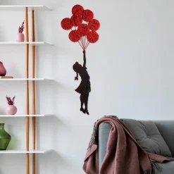 Metallinen seinäkoriste Linento Banksy 11-1, punainen/musta