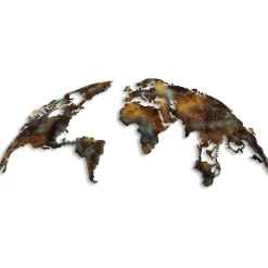 Metallinen seinäkoriste Linento World Map Medium 3, monivärinen