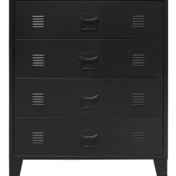 Metallinen lipasto teollinen tyyli 78x40x93 cm musta