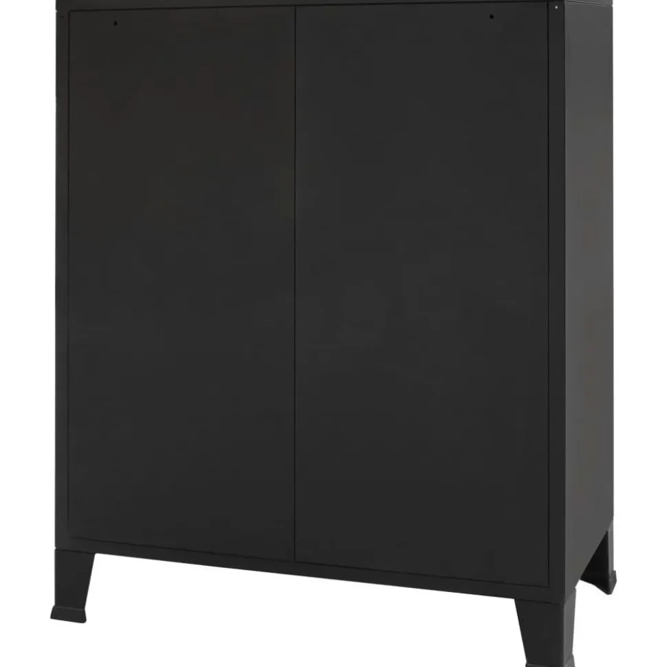 Metallinen lipasto teollinen tyyli 78x40x93 cm musta