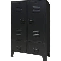 Metallinen vaatekaappi teollinen tyyli 67cm musta