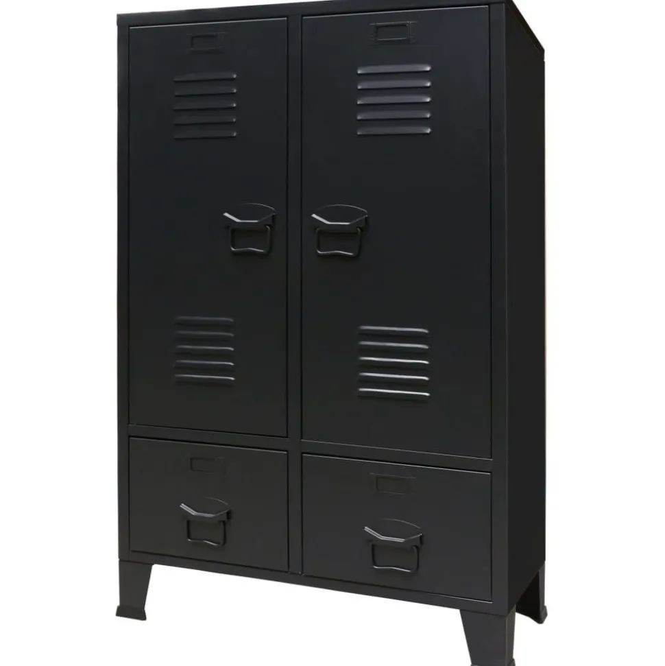 Metallinen vaatekaappi teollinen tyyli 67cm musta
