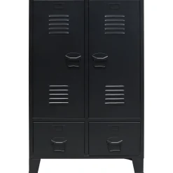 Metallinen vaatekaappi teollinen tyyli 67cm musta