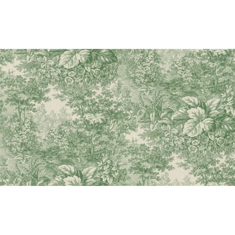 Metsätapetti Sandberg Forest Toile vihreä, mittatilaus, non-woven