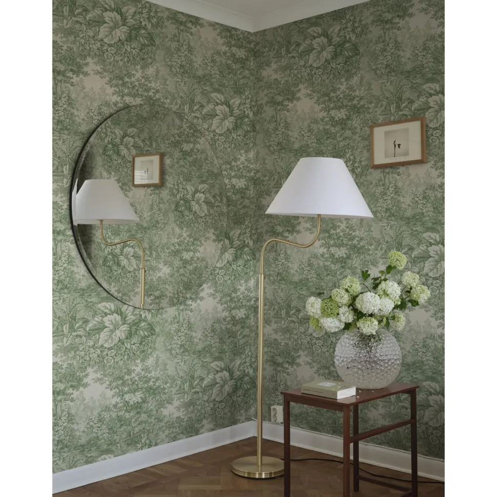 Metsätapetti Sandberg Forest Toile vihreä, mittatilaus, non-woven