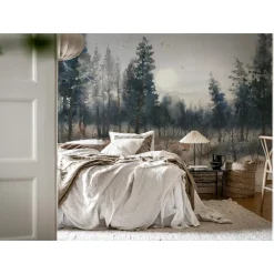 Metsätapetti Rebel Walls Melodic Forest sininen, mittatilaus, non-woven