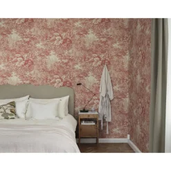 Metsätapetti Sandberg Forest Toile punainen, mittatilaus, non-woven