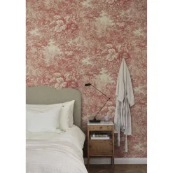 Metsätapetti Sandberg Forest Toile punainen, mittatilaus, non-woven