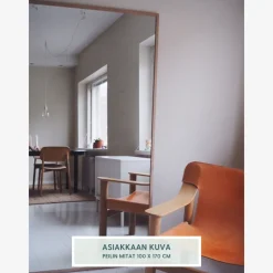 Mittatilauspeili Suomen Lasitehdas, puukehyksillä