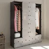Moduulikaappi 18 lokeroa 37x146x180,5 cm musta ja valkoinen