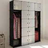 Moduulikaappi 14 lokeroa 37x146x180,5 cm musta ja valkoinen