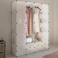 Moduulikaappi 18 lokeroa 37x146x180,5 cm valkoinen