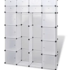 Moduulikaappi 18 lokeroa 37x146x180,5 cm valkoinen