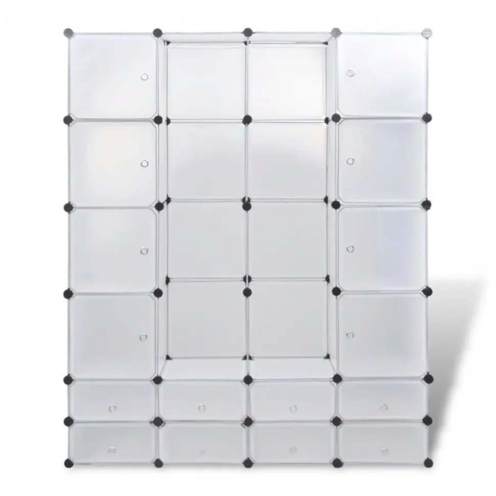 Moduulikaappi 18 lokeroa 37x146x180,5 cm valkoinen