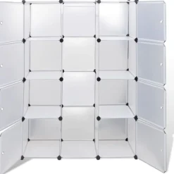 Moduulikaappi 9 lokeroa 37x115x150 cm valkoinen
