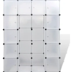 Moduulikaappi 14 lokeroa 37 x 146 x 180,5 cm valkoinen
