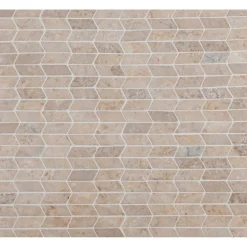 Mosaiikkilaatta Qualitystone Shevron Mini White, 25x60mm