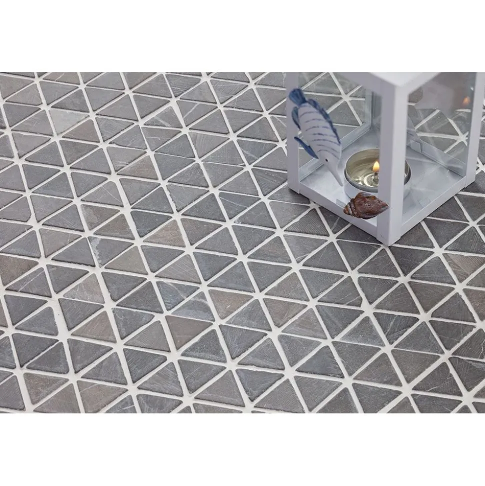 Mosaiikkilaatta Qualitystone Triangle Mini Light Grey, 30x30x30mm