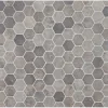 Mosaiikkilaatta Qualitystone Hexagon Light Grey, 60x60mm