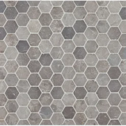 Mosaiikkilaatta Qualitystone Hexagon Light Grey, 60x60mm