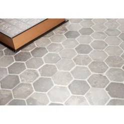 Mosaiikkilaatta Qualitystone Hexagon Light Grey, 60x60mm