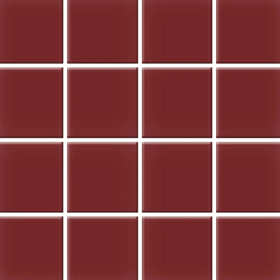 Mosaiikkilaatta Pukkila Color Burgundy, himmeä, sileä, 47x47mm