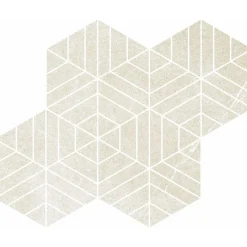 Mosaiikkilaatta Pukkila Ease Esagona T72 Extrawhite matta sileä