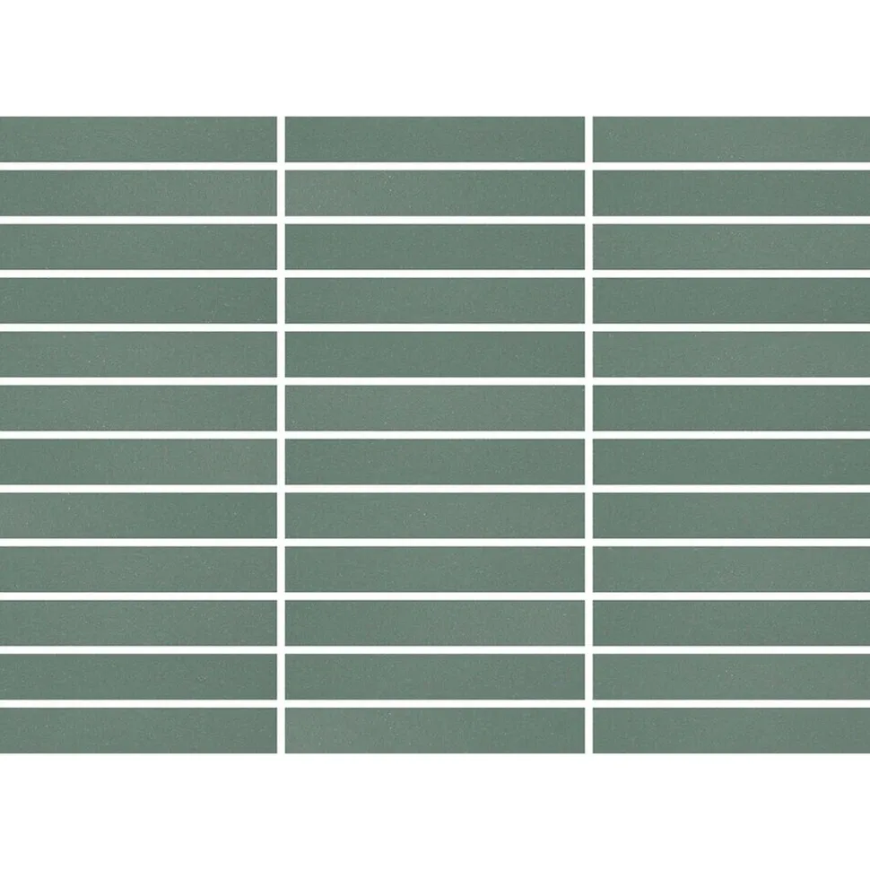 Mosaiikkilaatta Pukkila Natura Victoria V-BARCELO, matta, tasapintainen, 2.1x13.7cm, lasikuituverkolla, vihreä
