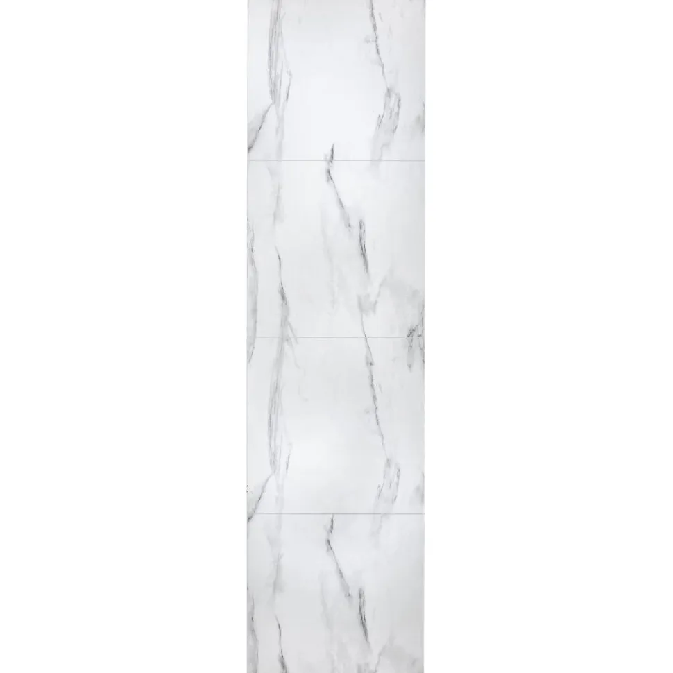 Märkätilalevy Berry Alloc Wall&Water Marmori Valkoinen Satin 600 x 600 mm:n kuviolla