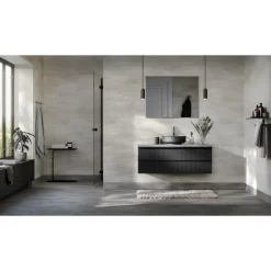 Märkätilan muovimatto Tarkett Aquarelle Raw Concrete Dark Grey, leveys 2m