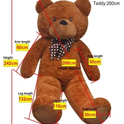 Nalle pehmolelu Ruskea 260 cm