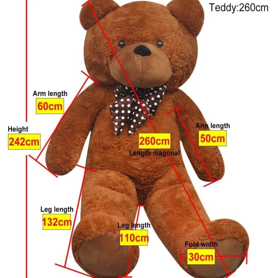 Nalle pehmolelu Ruskea 260 cm
