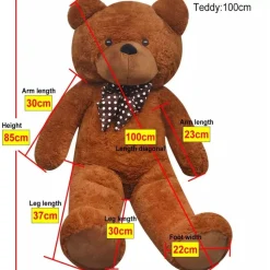 Nalle pehmolelu XXL 100 cm ruskea