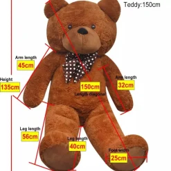 Nalle pehmolelu XXL 150 cm ruskea