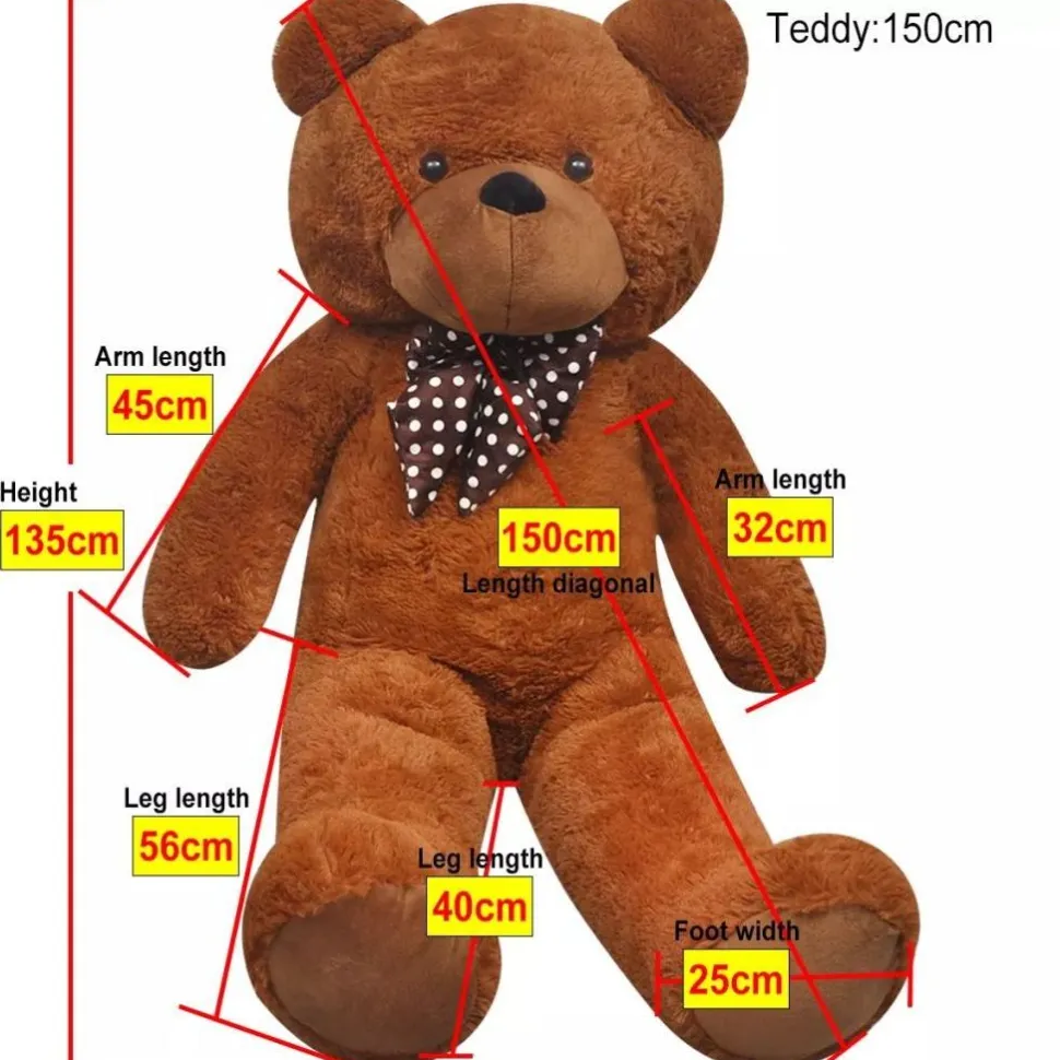 Nalle pehmolelu XXL 150 cm ruskea