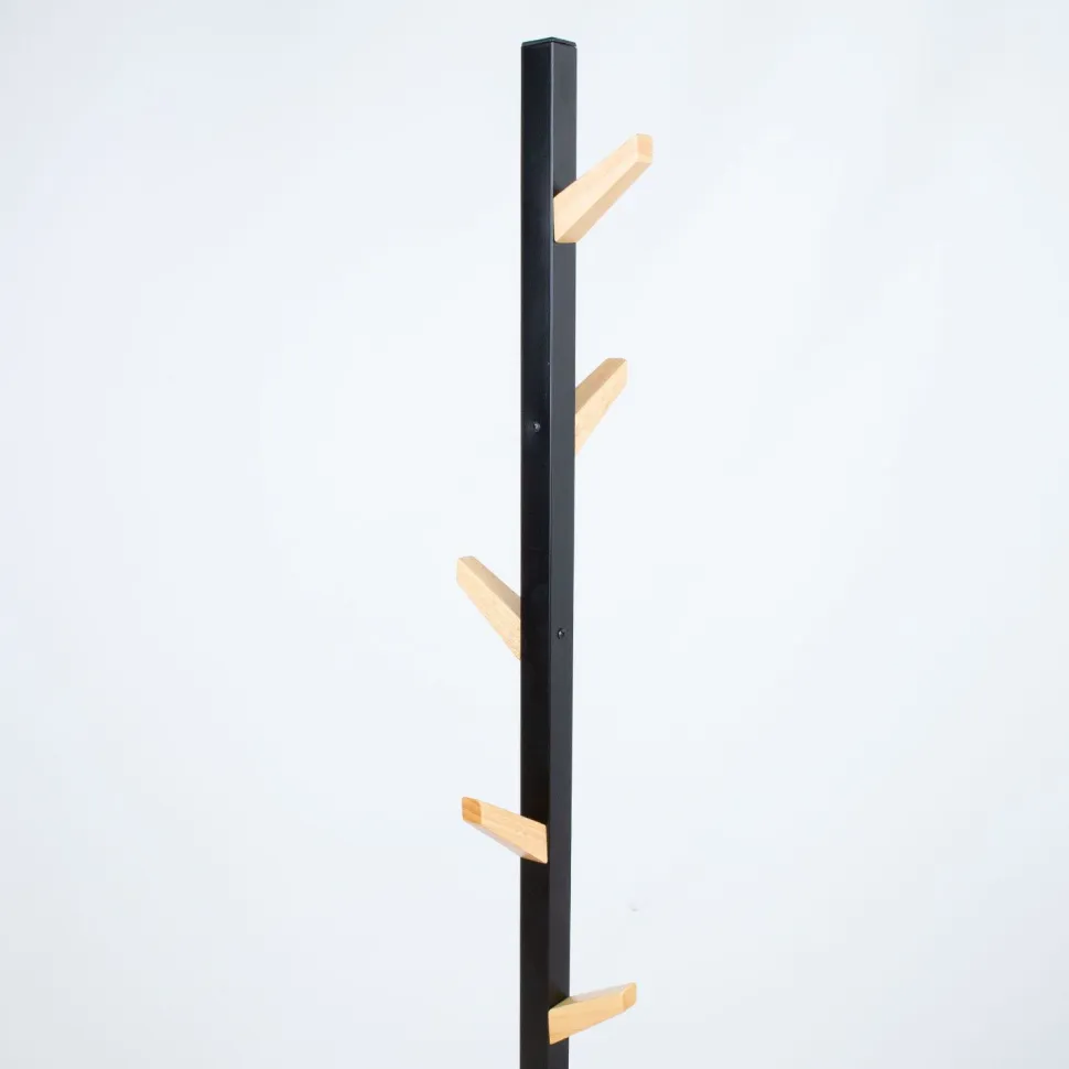 Naulakko Home4You FOREST Ø28xK177 cm, musta/luonnonvärinen