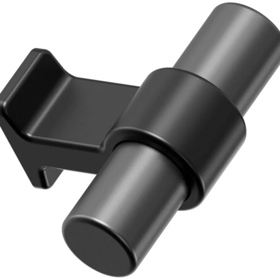 Nuppivedin Beslag Design T Bond, 50x38x20mm, harjattu musta/gunmetal